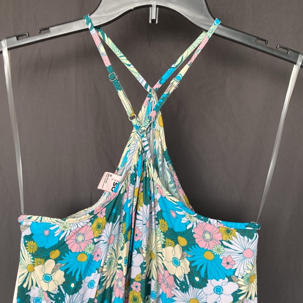 3/$24 SO dress Halter neck swing mini dress floral print dress boho M jr - Picture 13 of 17